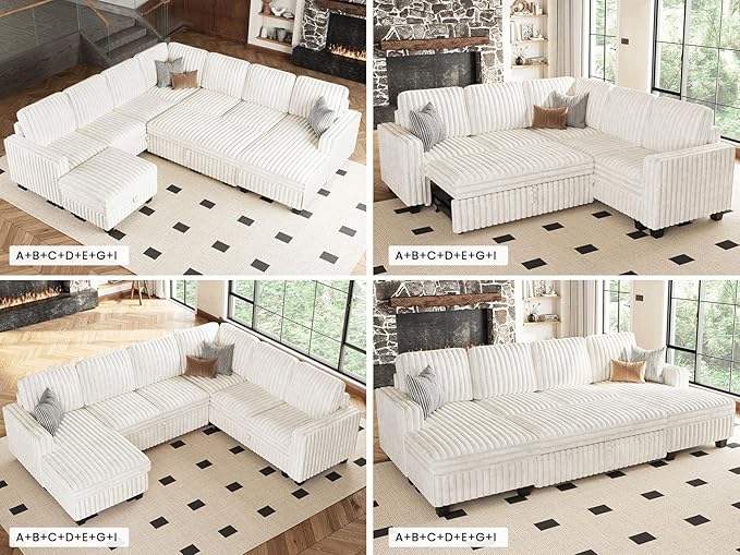 Belffin Corduroy Fabric Loveseat Module