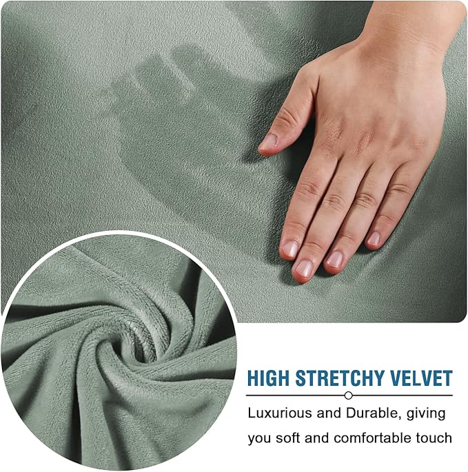 H.VERSAILTEX Rich Velvet Stretch 2 Piece Cover Chair Slipcover Sofa Cover