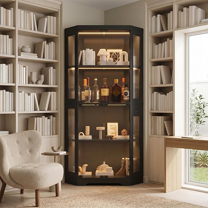 GarveeHome Corner Display Cabinet