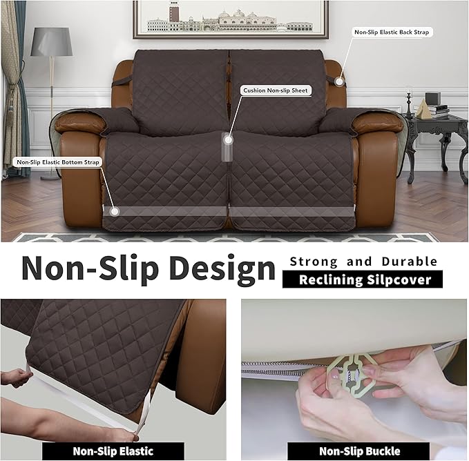 Easy-Going Oversized Loveseat Recliner Cover, Reversible Couch Cover