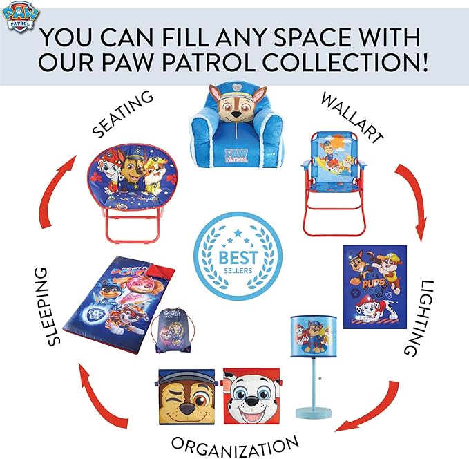 Paw Patrol Chase, Rubble and Marshall Toddler 19” Folding Saucer™ Chair