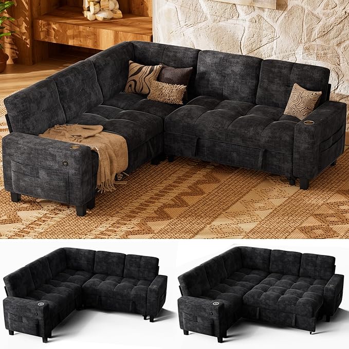 Marsail 84.6" Sectional Sleeper Sofa
