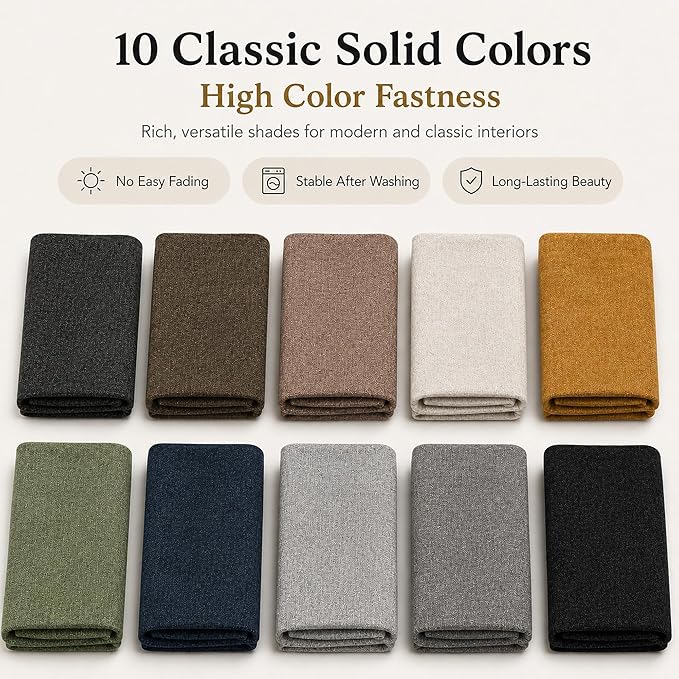 Mini Chenille Linen Blend Upholstery Fabric by the Yard, 57 Inch Wide Soft