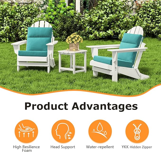 Unimatta Outdoor High Back Chair Cushion Seat Pads, 44 x 21 Inch
