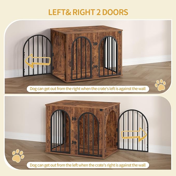 Hzuaneri 31.5'' Wooden Dog Crate Furniture, Indoor Dog Kennel Dogs Cage