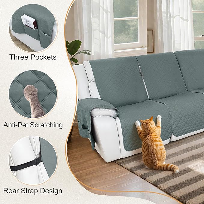 HDCAXKJ 100% Waterproof Reclining Sectional Couch Covers L Shape Recliner Sofa