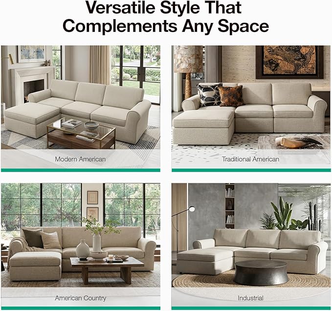 Novilla 108" Modular Sectional Sofa, Modular Sectional Couches