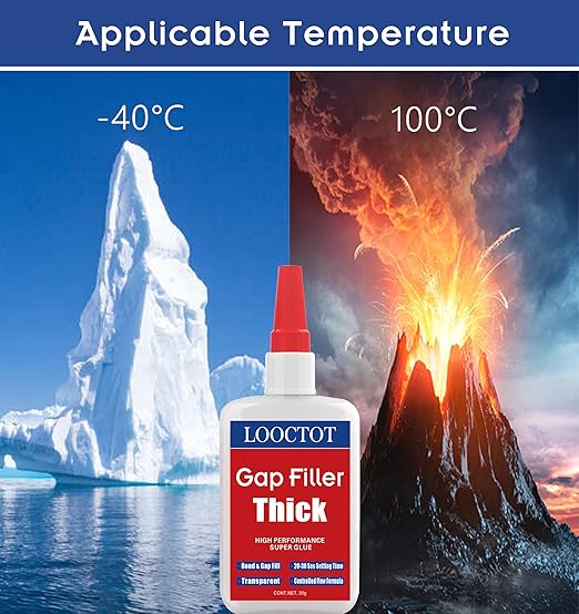 LOOCTOT 60g Gap Filler Thick Super Glue Premium Adhesive, CA Glue