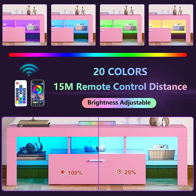 Clikuutory Modern Lighting 51 inch TV Stand