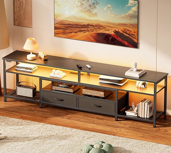 Huuger TV Stand for 75 80 Inch TV, Entertainment Center