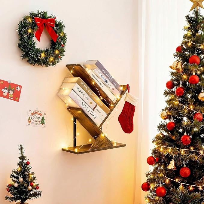 3-Tier Tree Book Shelves for Wall, Small Wall Mounted Shelves, Unique Hanging