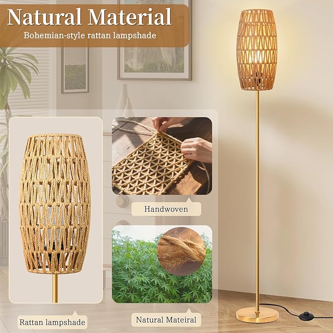 Ruiever Floor Lamp for Living Room, Farmhouse Floor lamp, Modern Standing lamp