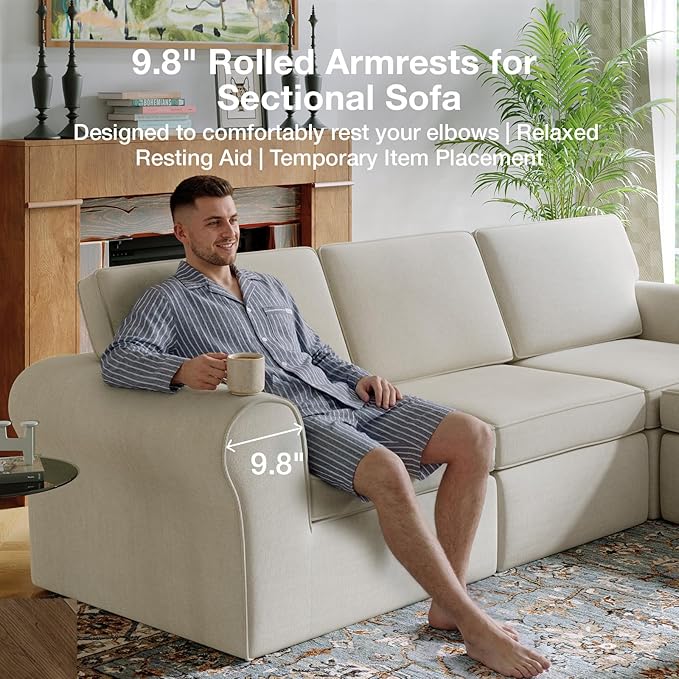 Novilla 108" Modular Sectional Sofa, Modular Sectional Couches