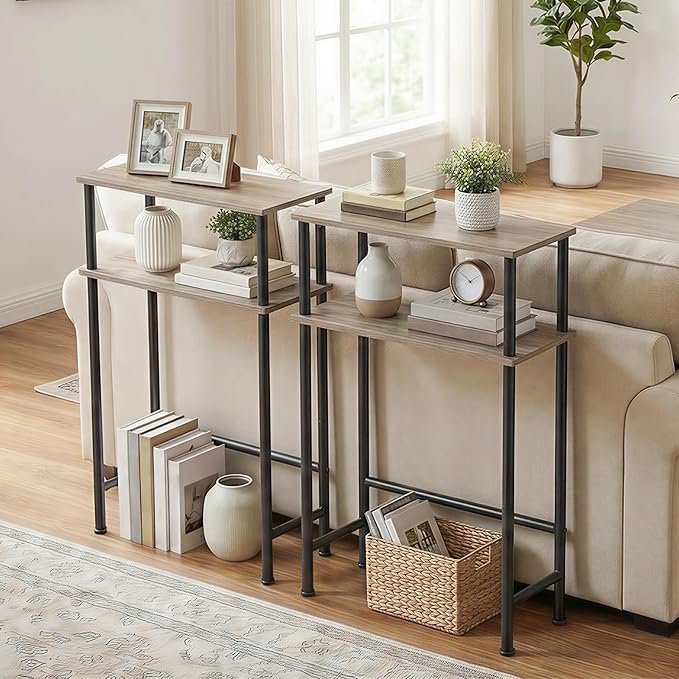 HOOBRO Narrow Console Table for Small Space, 15.7" Entryway Table