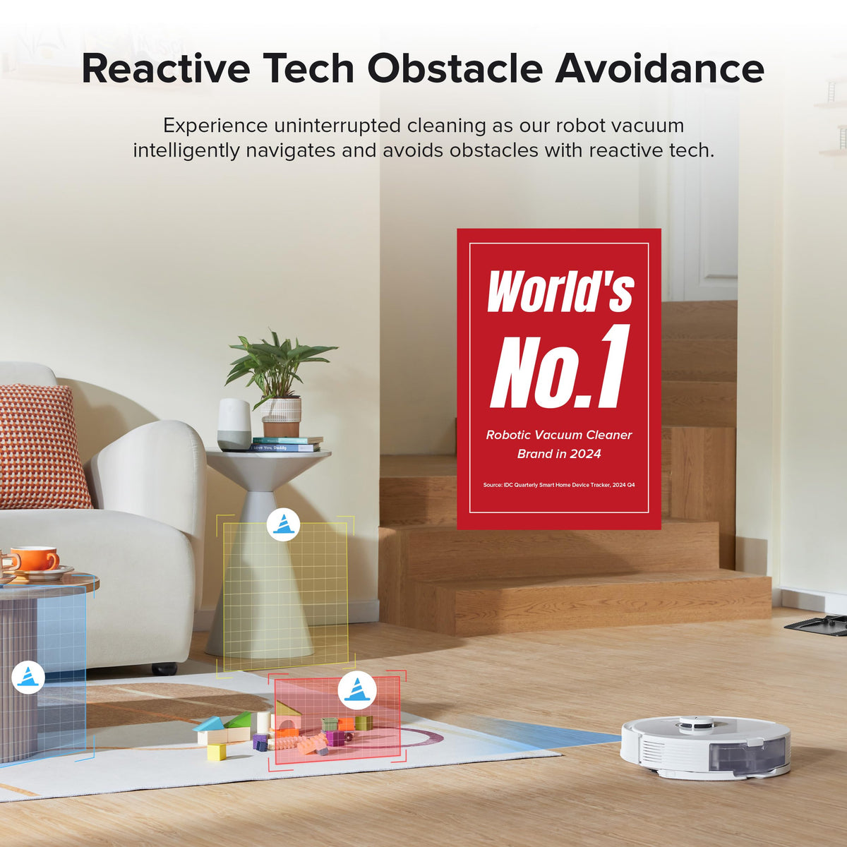 roborock Q8 Max+ Robot Vacuum and Mop, Self-Emptying, Hands-Free Cleaning for up to 7 Weeks, Reactive Tech Obstacle Avoidance, 5500 Pa Suction, DuoRoller Brush, APP-Controlled Mopping, White