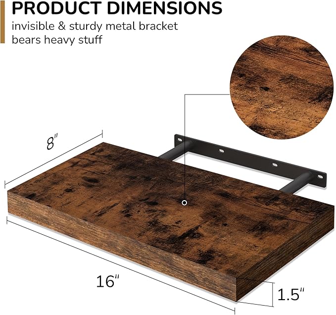 Fun Memories 16 Inch Floating Shelves