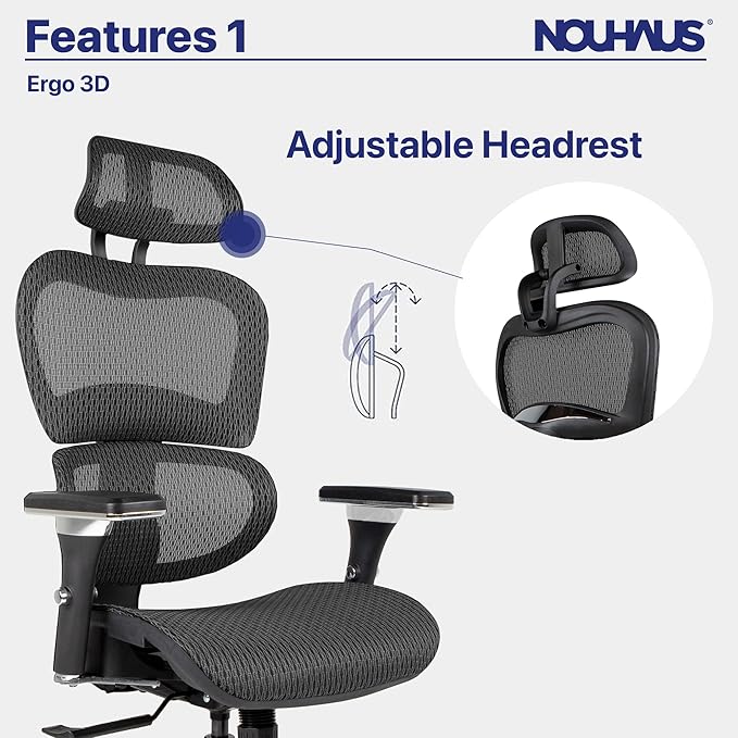 Nouhaus Ergo3D Ergonomic Office Chair Lumbar Support Mesh Office Chair