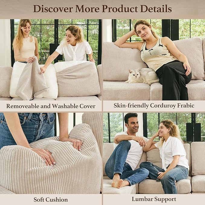 Belffin 114.2" 8 Seats Modular Sectional Sofa