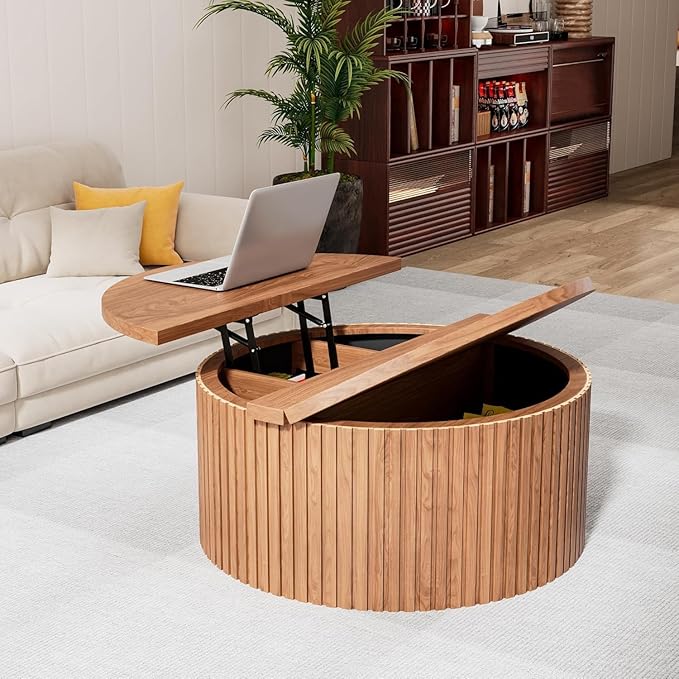 Fsbecl Fluted Lift Top Coffee Table