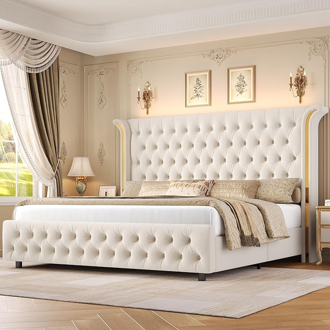Keyluv King Smart LED Bed Frame