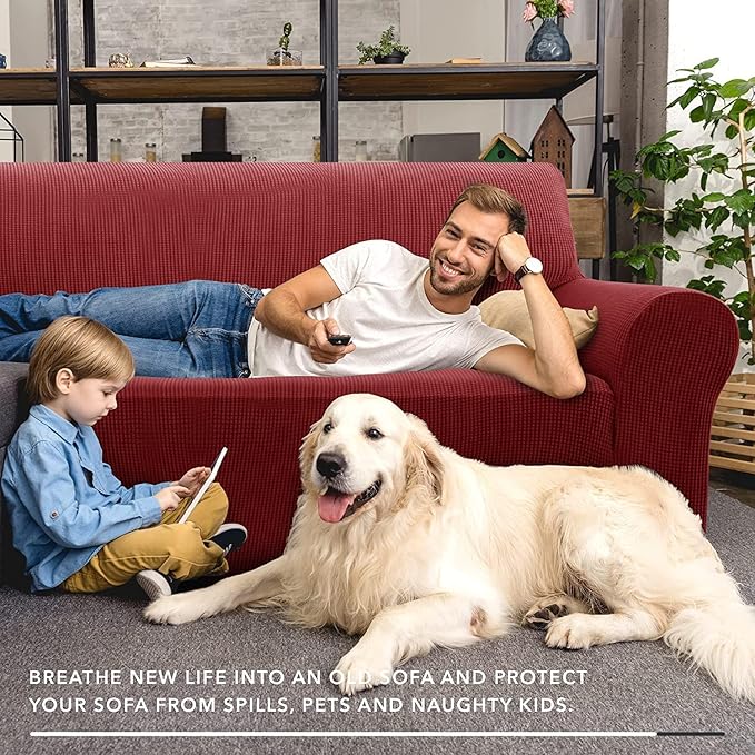 ZNSAYOTX Super Stretch Couch Cover Love Seat Sofa Covers