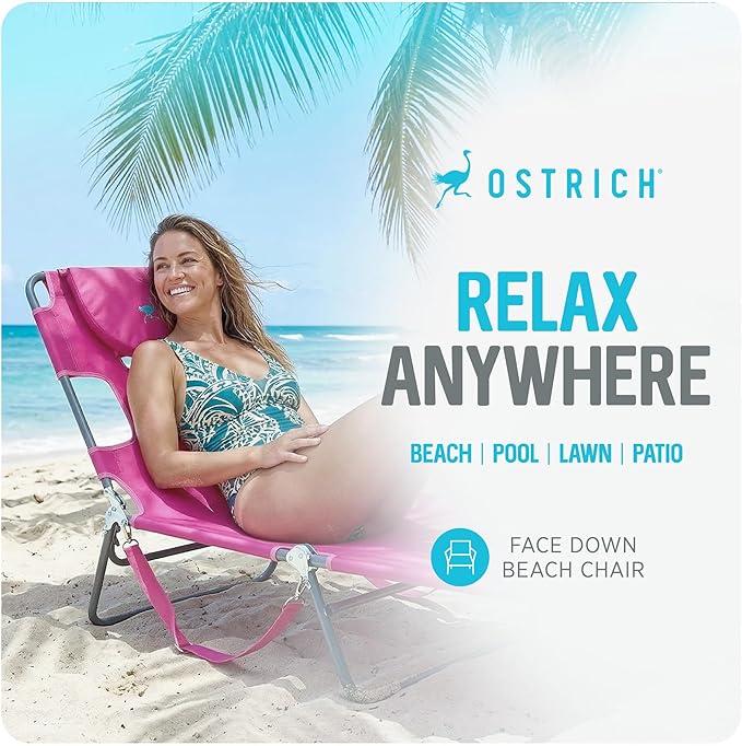Ostrich the Original Chaise 72 x 22 Inch Lounge Portable Reclining Lounger