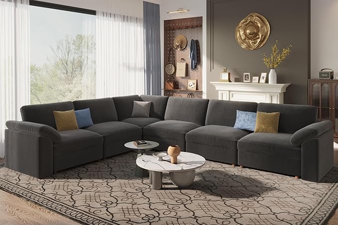 EASE MOOSE Oversized Sectional Modular Sofa, Large L Shape Sectional Couch Wide