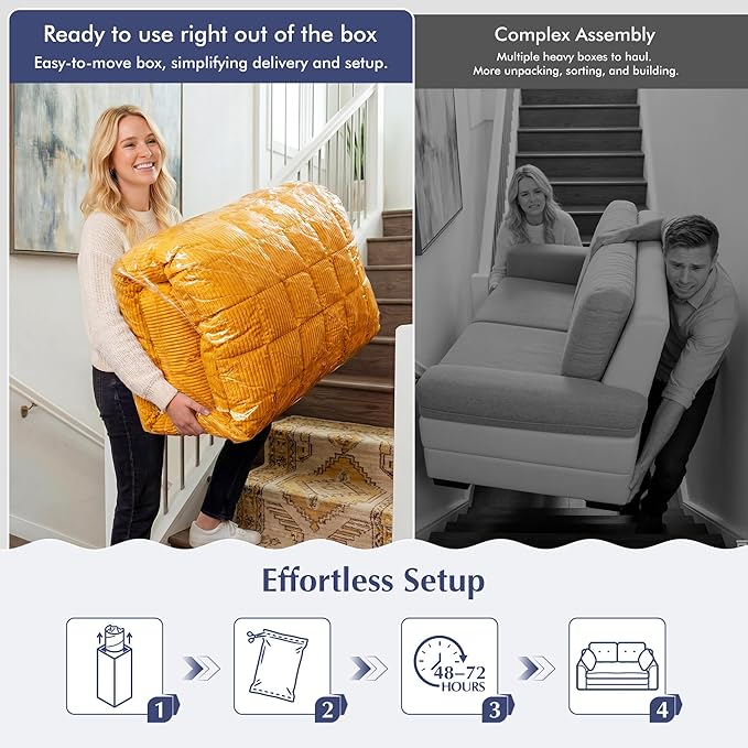 Homkdom Convertible Loveseat Sleeper, Space-Saving Folding Sofa Bed