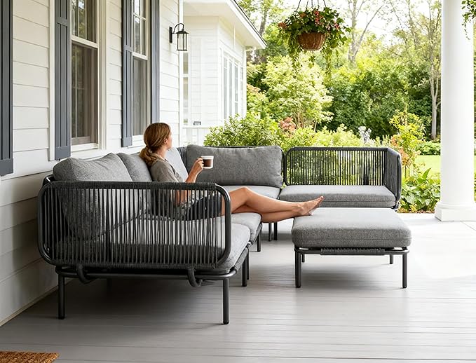 Crestlive Products Outdoor Patio Furniture Set, 6 Seater Modular Oversized