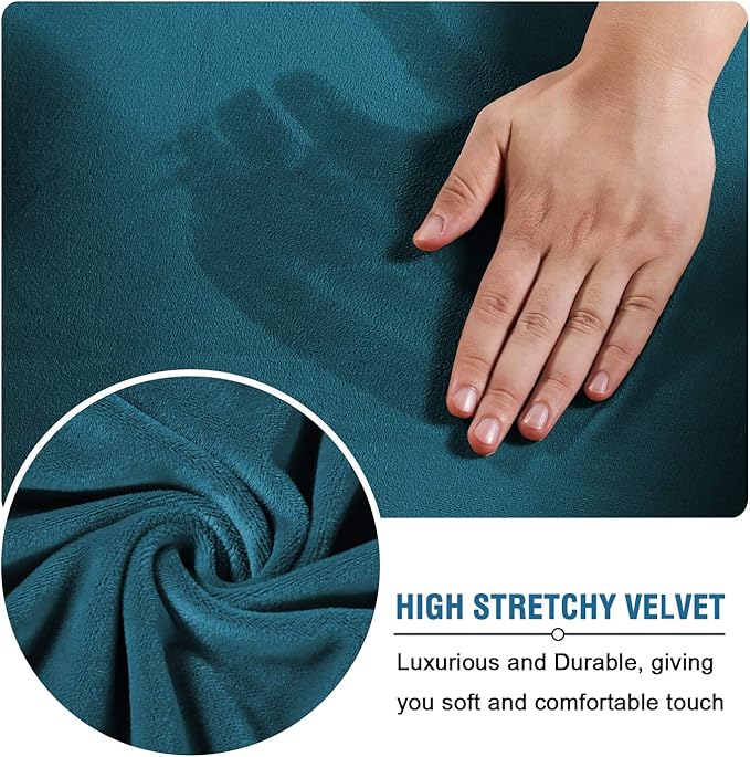 H.VERSAILTEX Rich Velvet Stretch 2 Piece Cover Chair Slipcover Sofa Cover