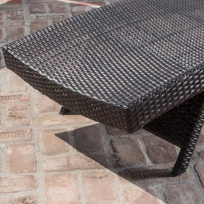 Outdoor Chaise Lounge Chair + Coffee Table Set of 2