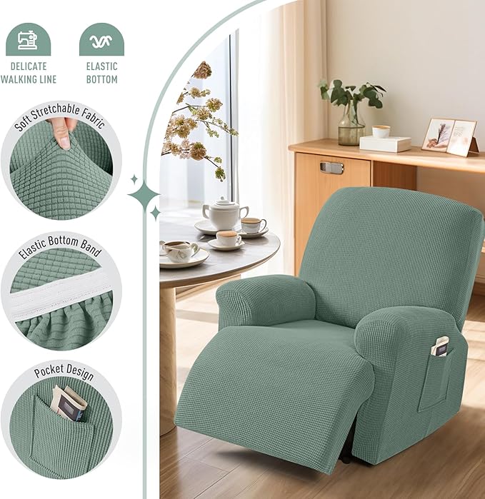 TAOCOCO Oversized Recliner Chair Covers, 1 Seater Streach Recliner Covers Soft