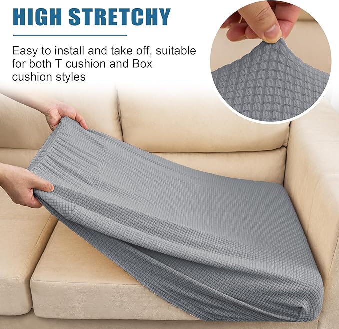 Water Repellent Couch Cushion Cover 3 Pieces Sofa Seat Cushion Covers, Stretch