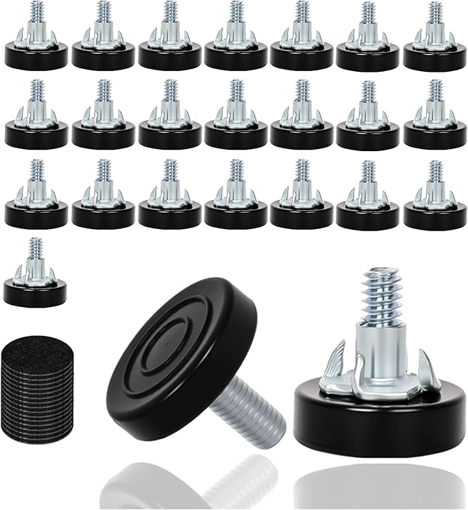 24 PCS M8 Thread Furniture Feet Levelers, Furniture Leveling Feet