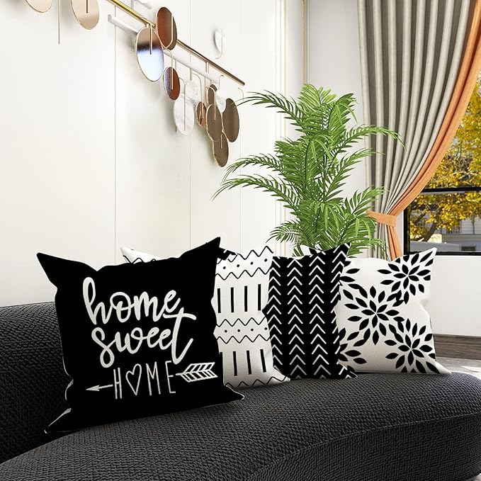 YCOLL Pillow Covers 20x20 Set of 4, Modern Sofa Throw Pillow Cover, Decorative