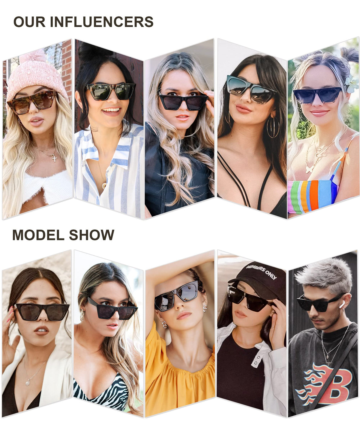 SOJOS Trendy Oversized Square Cateye Polarized Sunglasses Womens Big Frame Shades SJ2115, Black/Grey