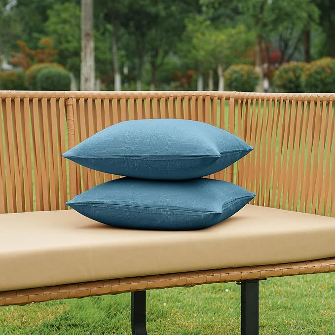 NiNi ALL Pack of 2 Decorative Outdoor Waterproof Pillow Covers Square Garden