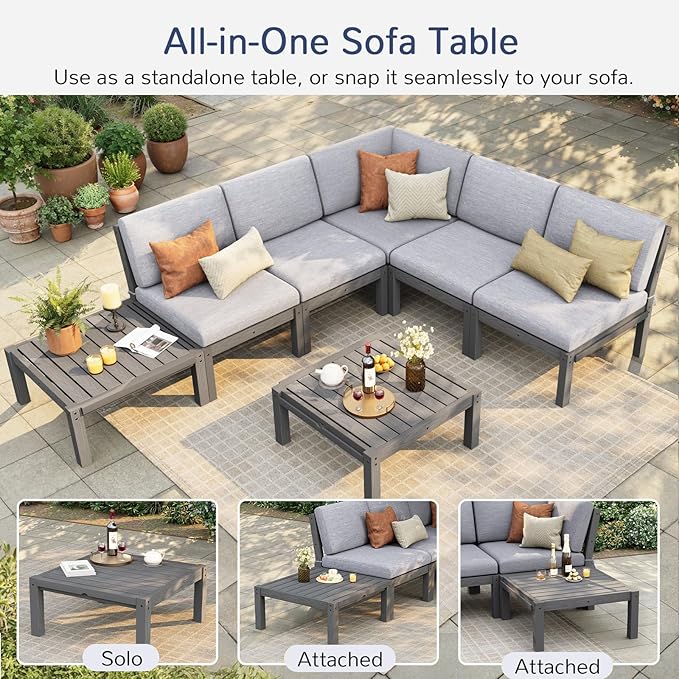 Stoog 11-Piece Patio Furniture Set, All-Weather Outdoor Sectional Sofa Set