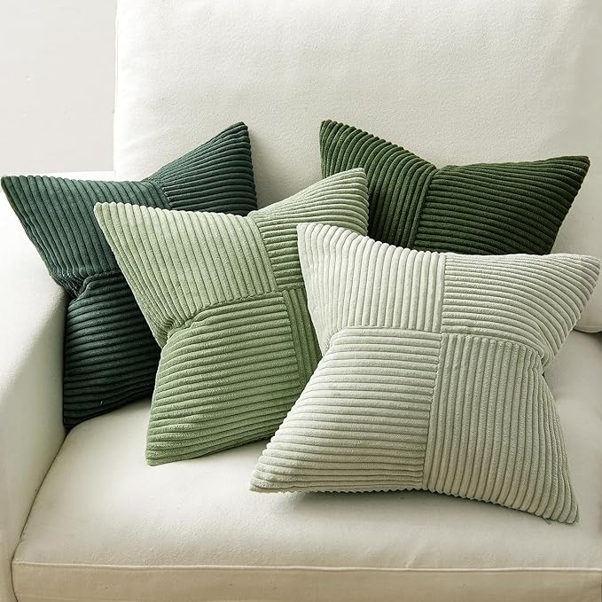 MIULEE Spring Green Decorative Throw Pillow Covers 18x18 Inch Set of 4 Boho