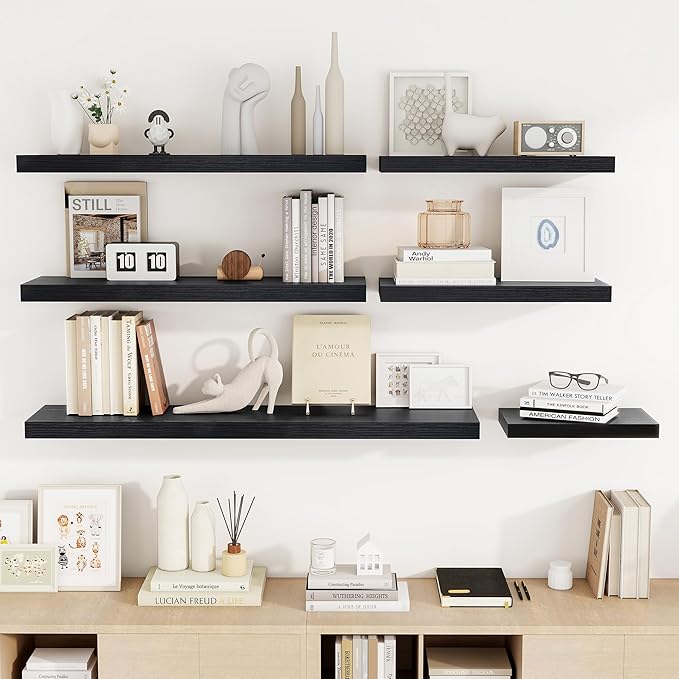Acovy 48 Inch Floating Shelves, Wooden Shelves