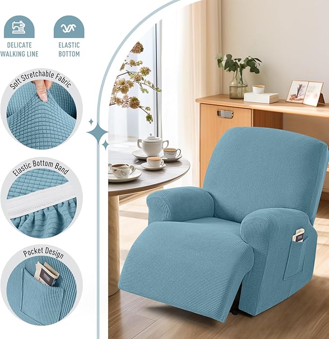 TAOCOCO Oversized Recliner Chair Covers, 1 Seater Streach Recliner Covers Soft