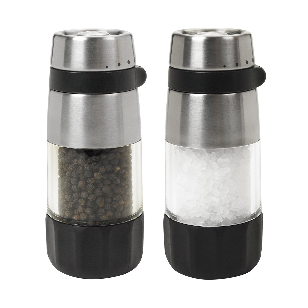 OXO Salt and Pepper Grinder Set, Stainless Steel