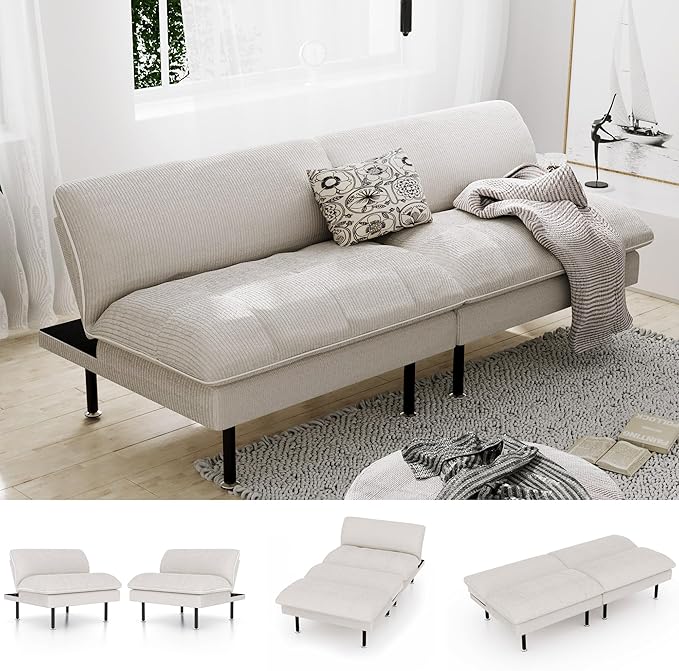 Ribilake 70" Futon Sofa Bed, 4 in 1 Multi-Function Couch Sleeper