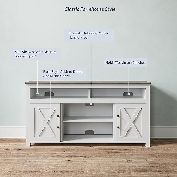 BELLEZE 58 Inch TV Stand, Contemporary Entertainment Center