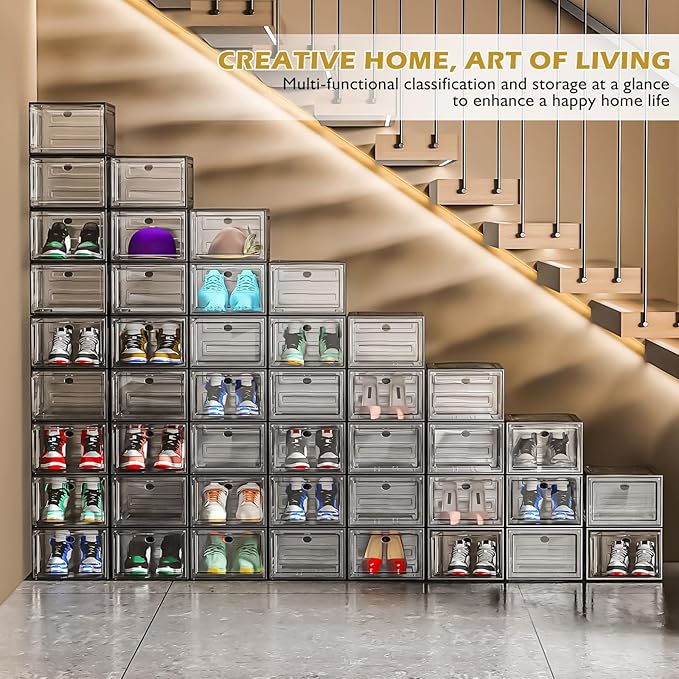 12 Pack Clear Shoe Storage Organizer