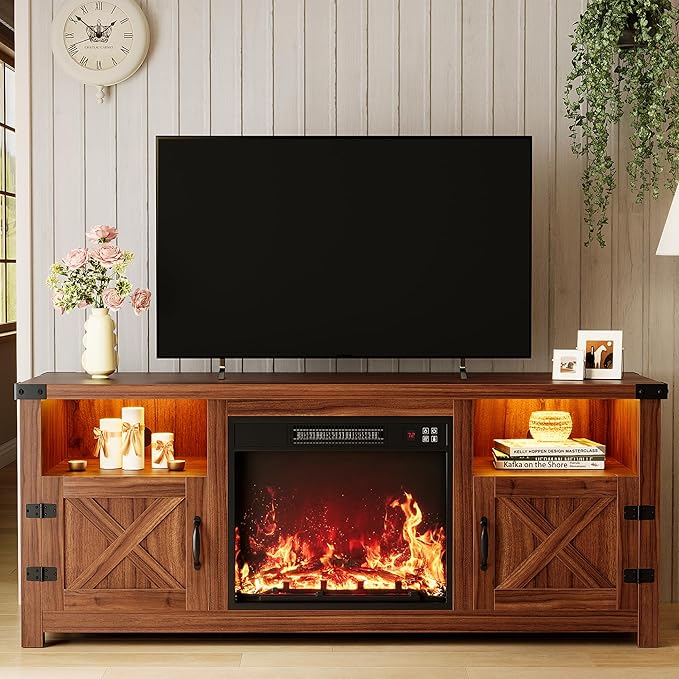 YESHOMY LED Fireplace TV Stand