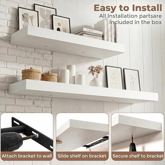 FLYJOE Floating Shelves for Wall, 72 Inch Floating Shelves Set of 1, Kitchen