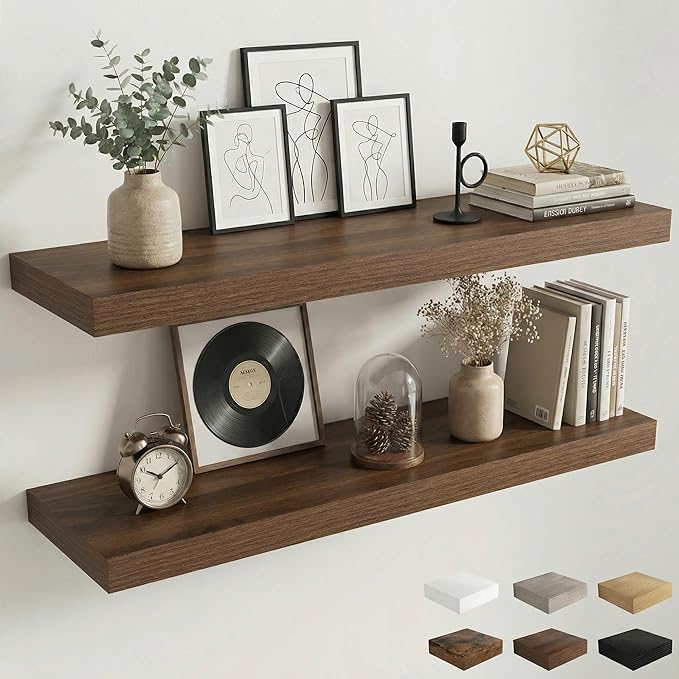 Dreamland 48 inch Floating Shelves, Rustic Wood Floating Wall Shelf