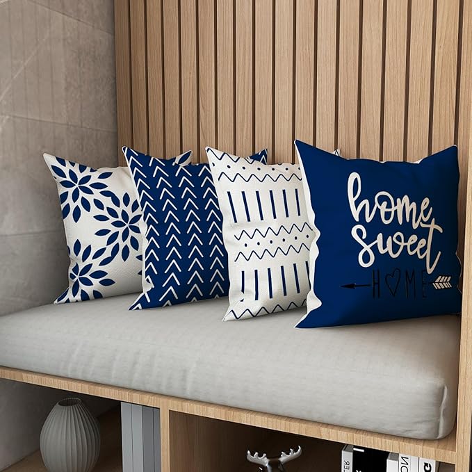 YCOLL Pillow Covers 22x22 Set of 4, Modern Sofa Throw Pillow Cover, Decorative