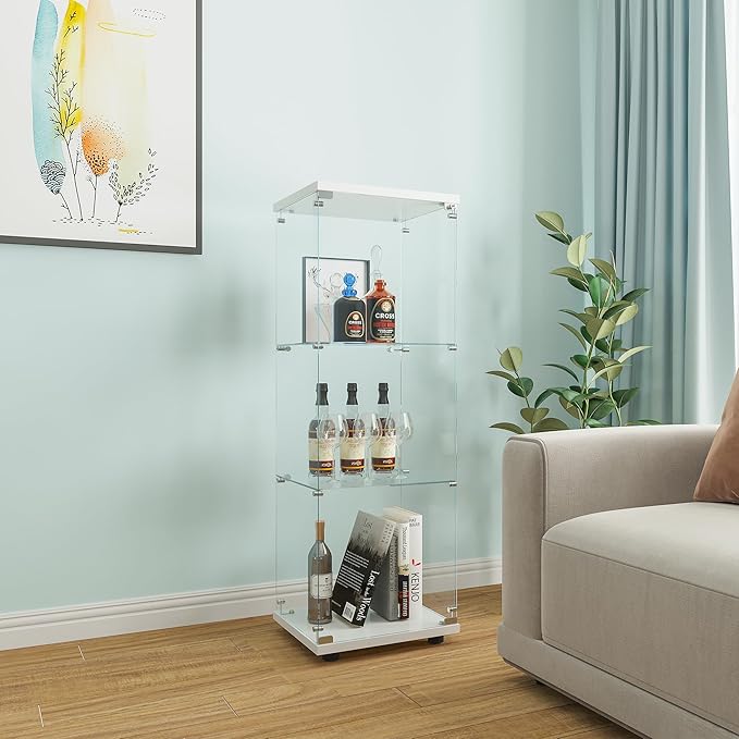 Beauty4U One-Door Glass Display Cabinet, Collection Display, Quick Installation